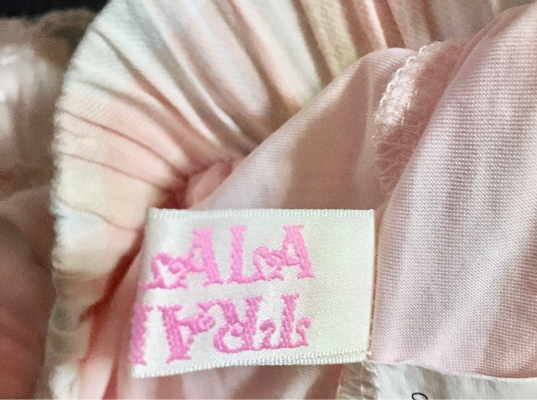 送料無料■2000sリズリサlizlisa■ピンクチェック柄レーススカパン当時品