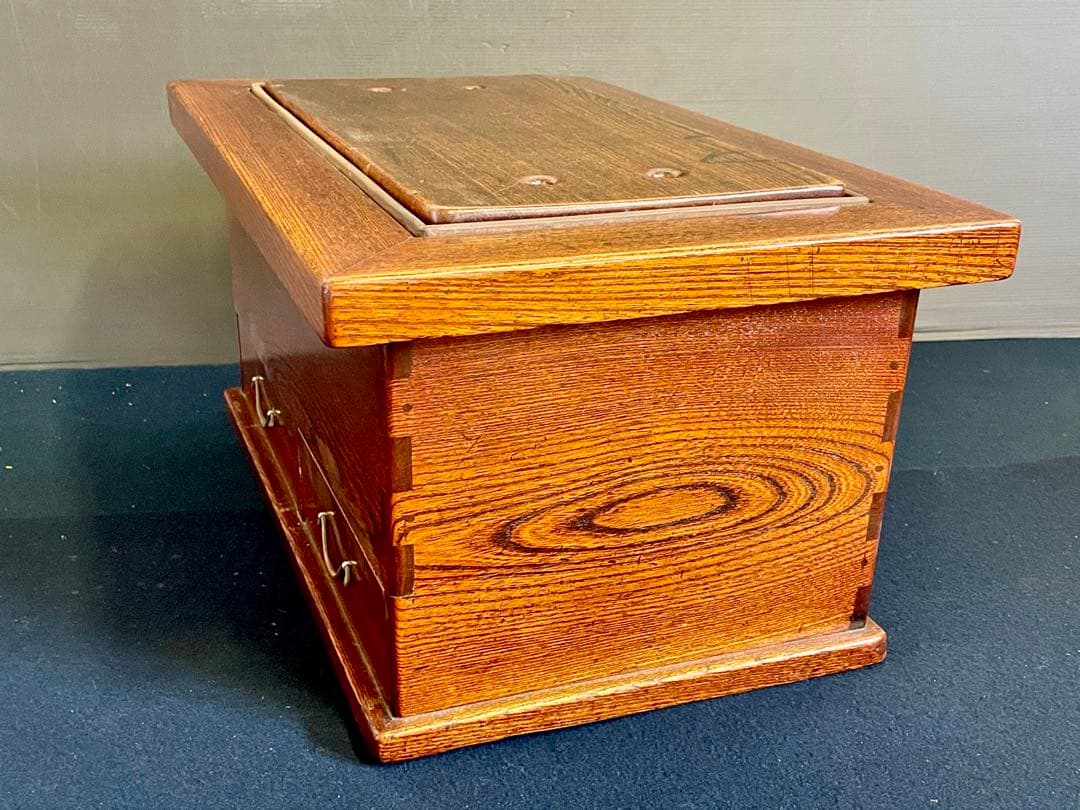 特価❣️「祖」 飴色小ぶり 欅 火鉢 銅板張 関西火鉢 江戸火鉢 （1027F火）