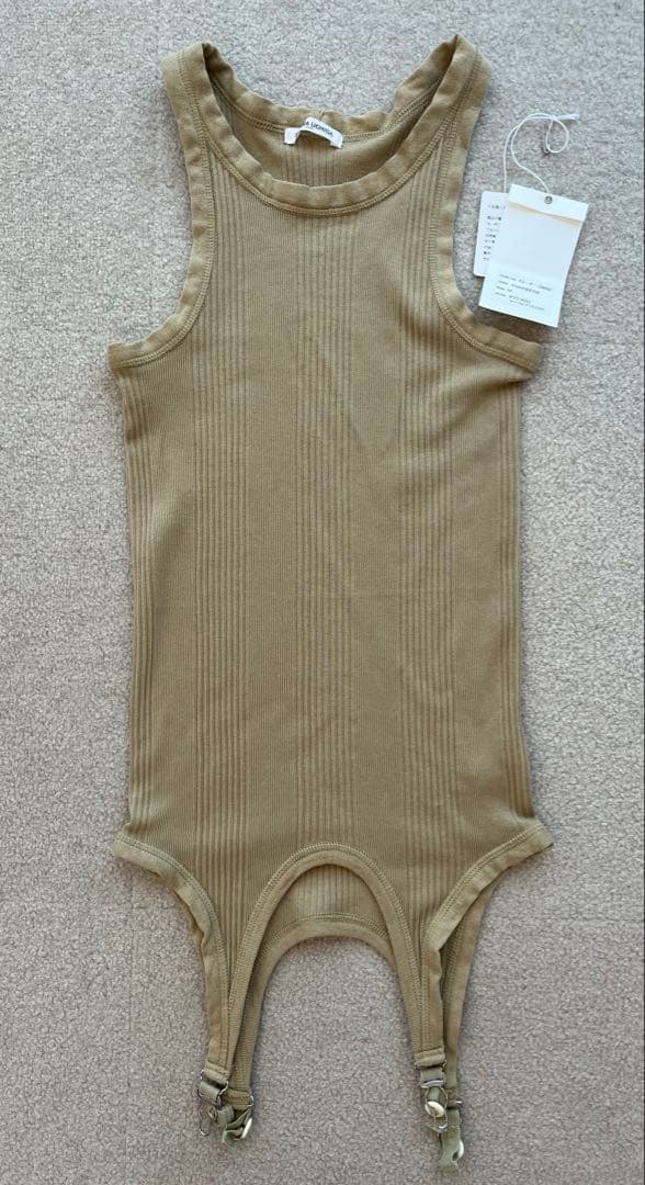 FUMIKA UCHIDA ガーター　タンクトップ　M カーキベージュ