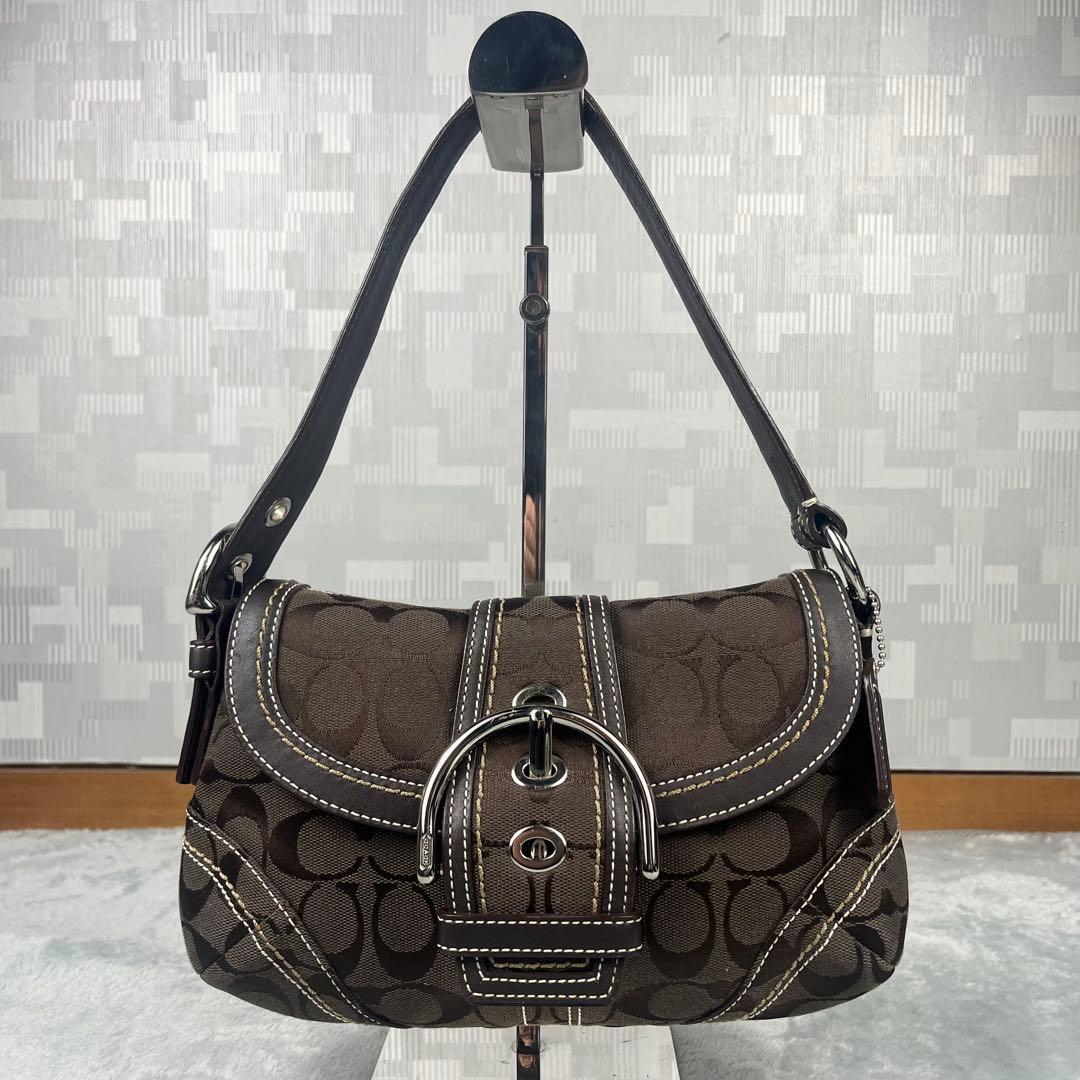 バッグ Vintage Coach Soho Bag Signature Brown