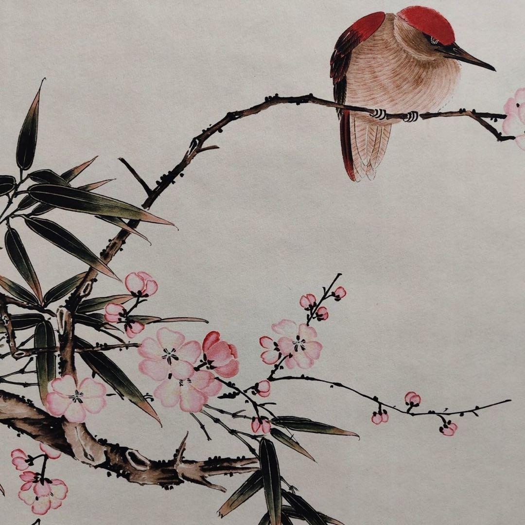 中国画 慈禧太后 群芳献瑞 花鳥図 四尺中堂 掛け軸／防偽仕様