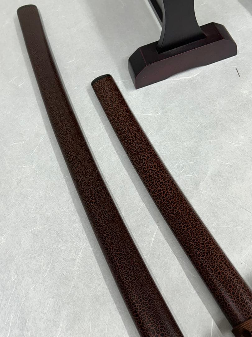 模造刀 刀 日本刀 武具 大小2本セット　鶴透かし鍔　美品 コレクション