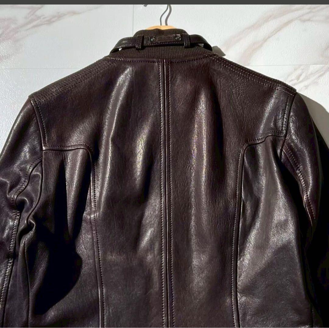 未使用級◆現行モデル D&G シングル ライダース レザー ジャケット L相当