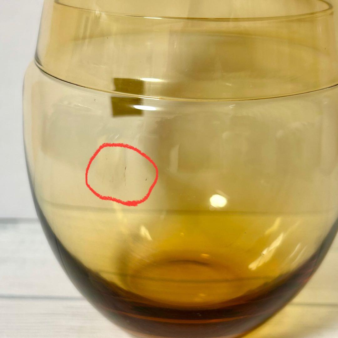 希少 KAGAMI CRYSTAL キャンディポット アンバー 琥珀 ガラス