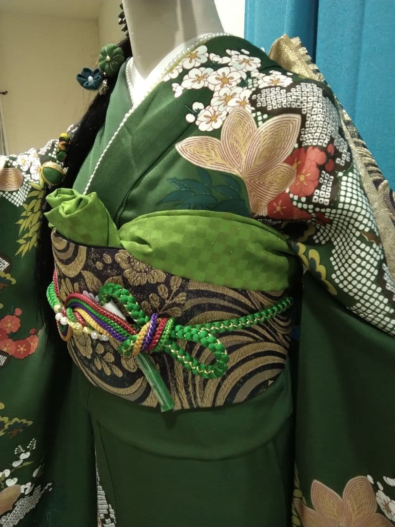 【お値下】振袖フルセット、正絹成人式、重ね衿、帯揚げ帯締め、西陣袋帯、襦袢、落款