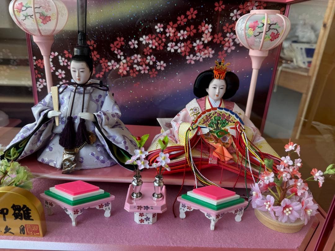 か*ま様 ひな人形 ガラスケース入り