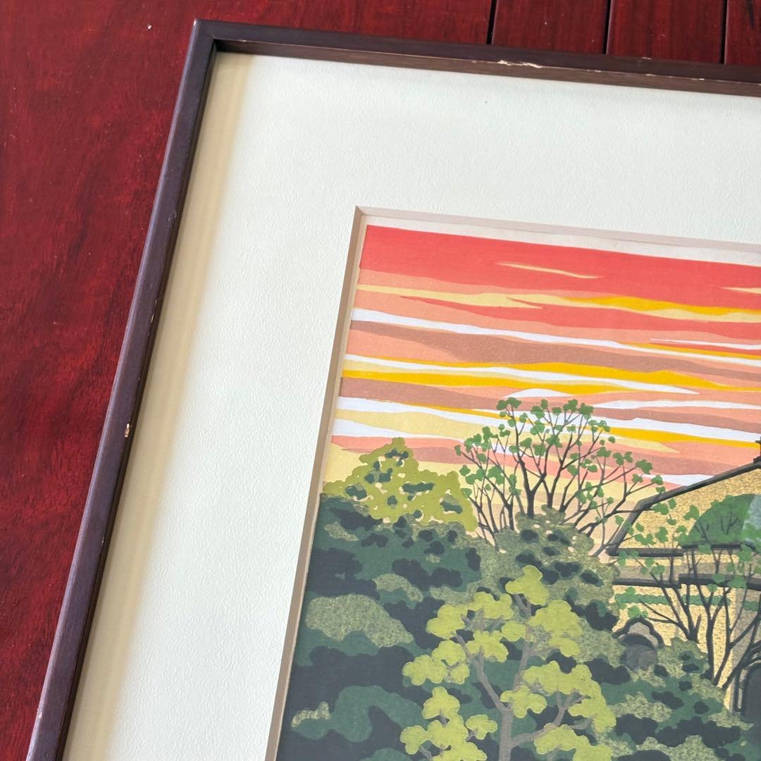 井堂雅夫「ニコライ堂」木版画 額装 1992年 直筆サイン 93/180 K