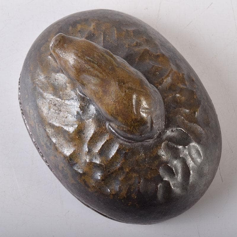 Lukes　茶道具　備前焼　人間国宝　金重陶陽作　猪摘香合　V　R8407