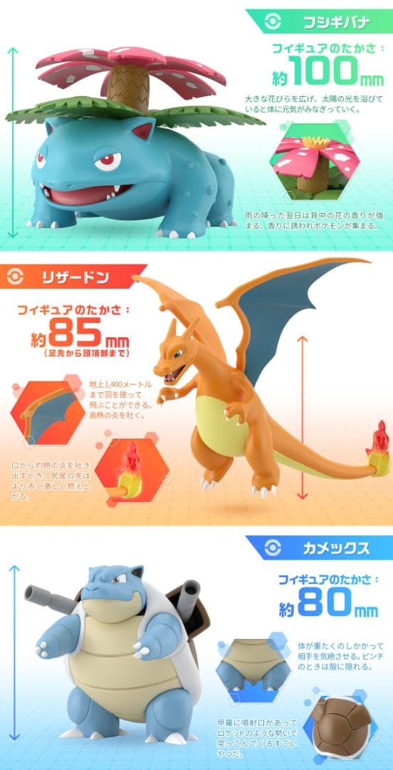 リザードン フシギバナ カメックス ポケモンスケールワールドカントー地方