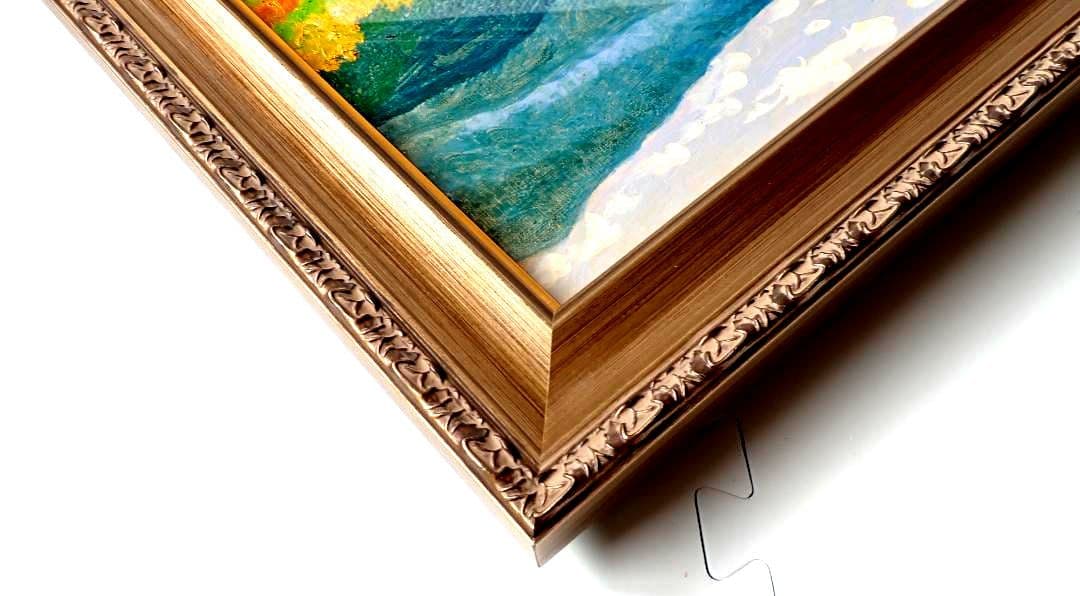 油絵/油彩 額縁 F10〔題名 乗鞍〕匿名発送・送料込 ヤッコ型箱に梱包して送付