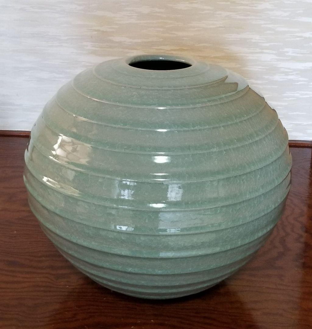 青磁鎬文大壺 (美品)