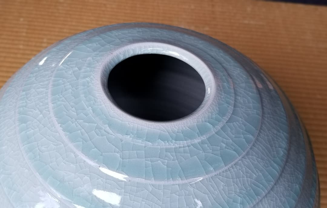 青磁鎬文大壺 (美品)