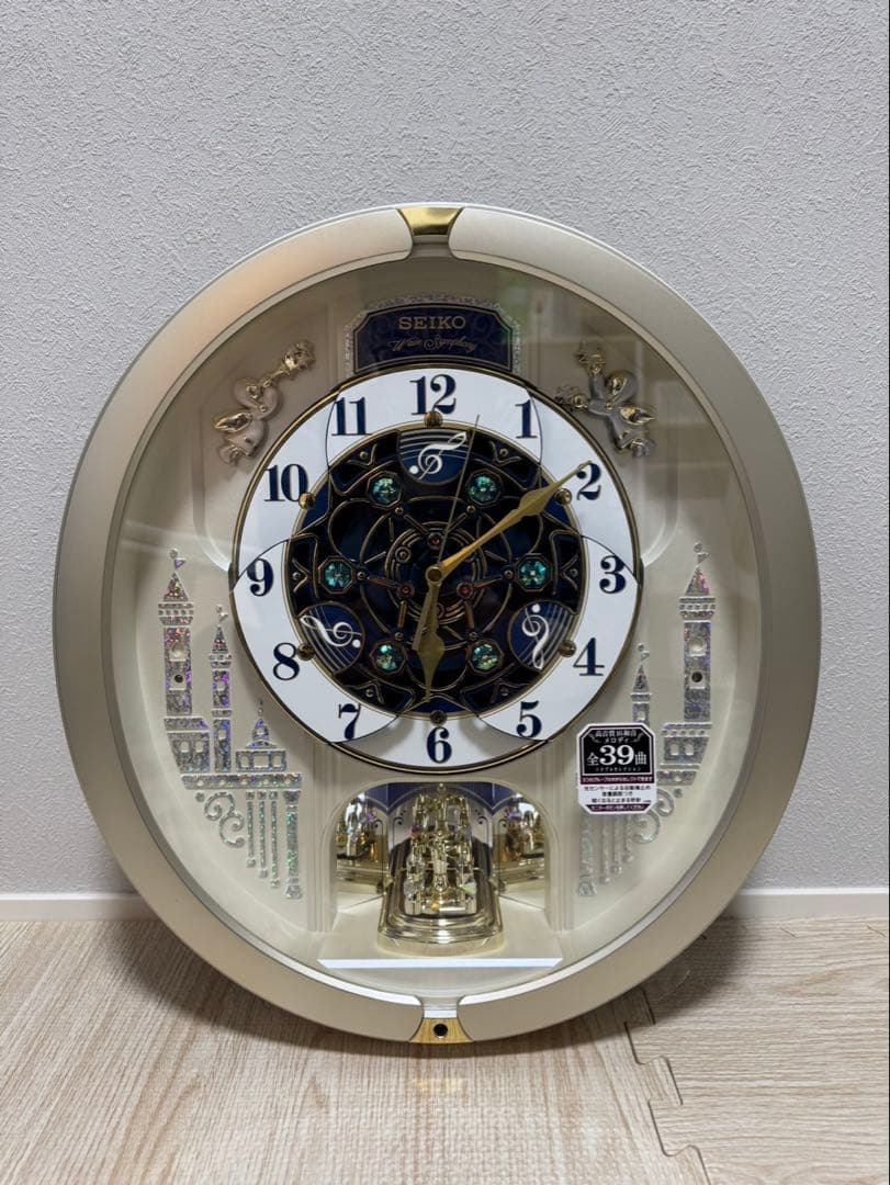 【新品未使用】からくり時計　電波掛時計　ウエーブシンフォニー　RE579S