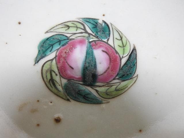 清朝色絵平茶碗　MA300