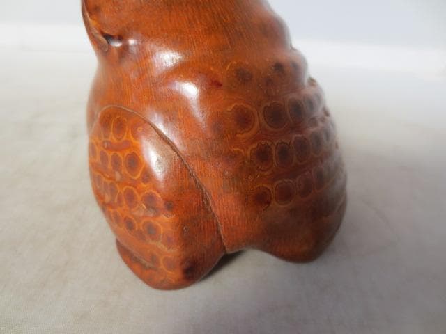 竹根　蛙　　木彫仏　木彫　高さ8.7㎝　　R7/12/3-2