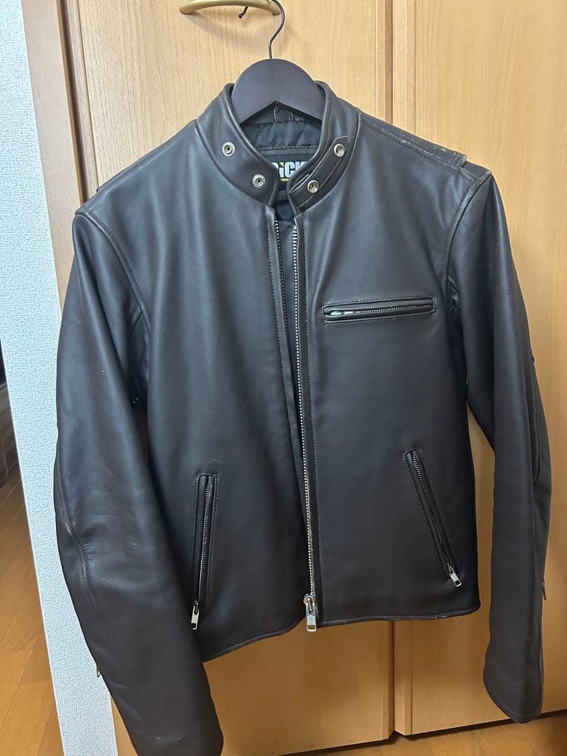 トリッキー TRICKY レザー シングルライダースジャケット ダークブラウン