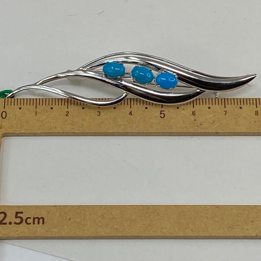 sv925 天然トルコ石（ターコイズ）ブローチ、ペンダント