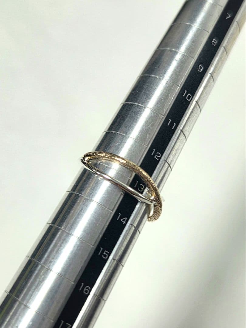 【美品】 agete　シルバー ✕ K10　リング　クロスデザイン　コンビ