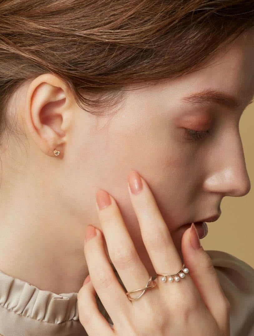 【美品】 agete　シルバー ✕ K10　リング　クロスデザイン　コンビ