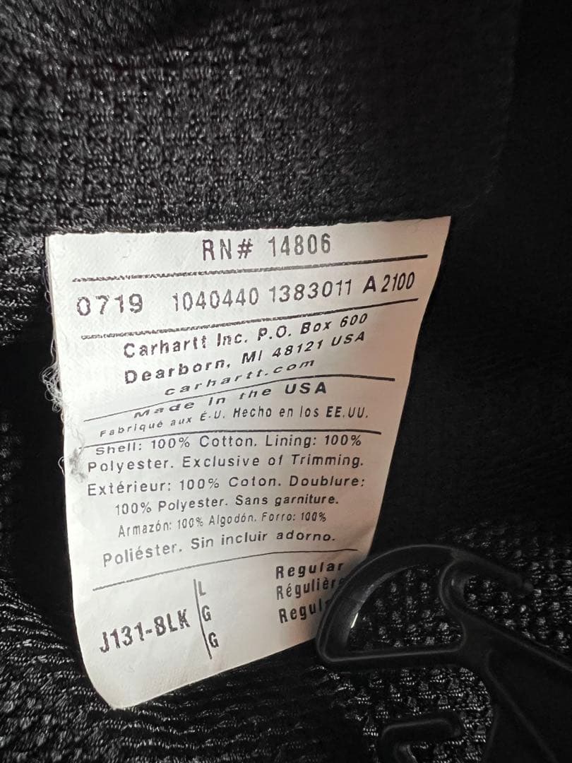 Carhartt J131 アクティブジャケット Lサイズ 少フェード USA製