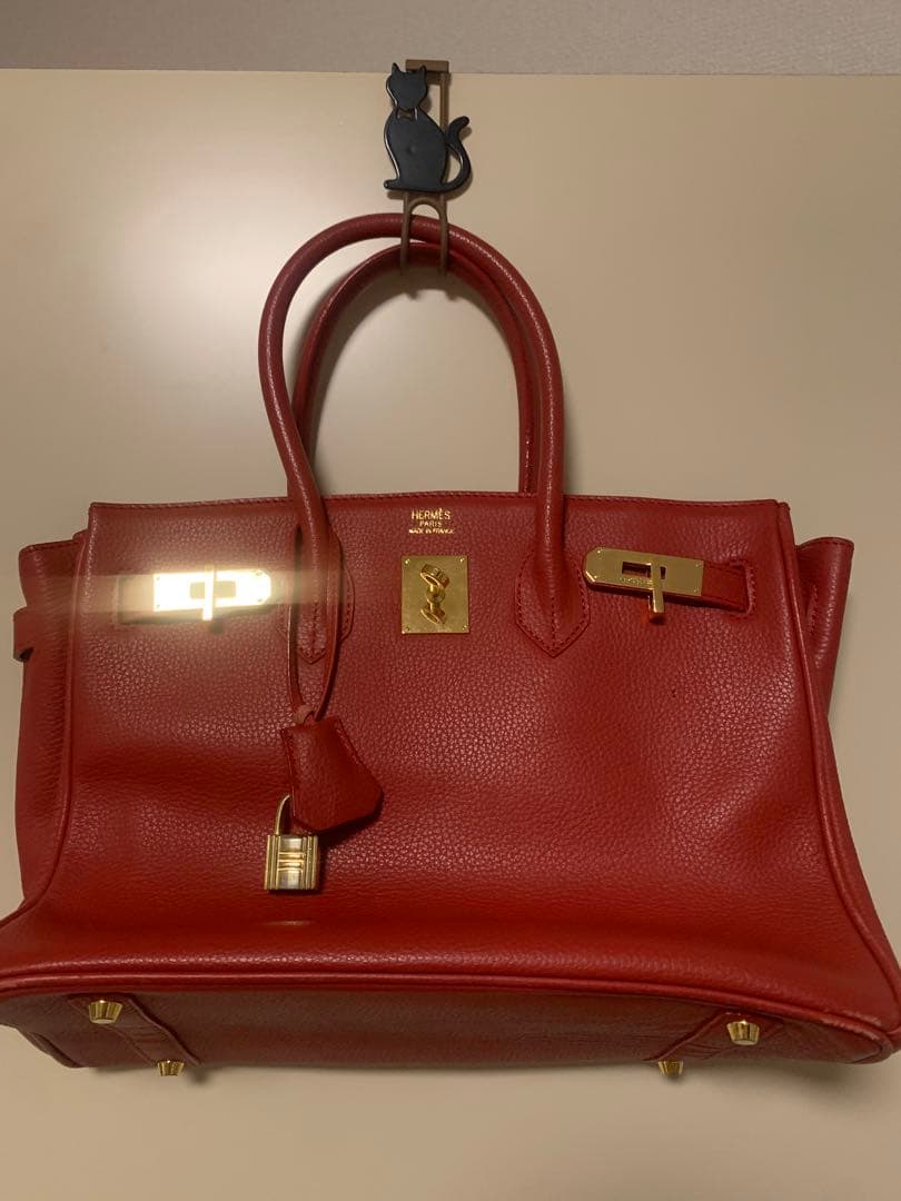 HERMES レッド ハンドバッグ