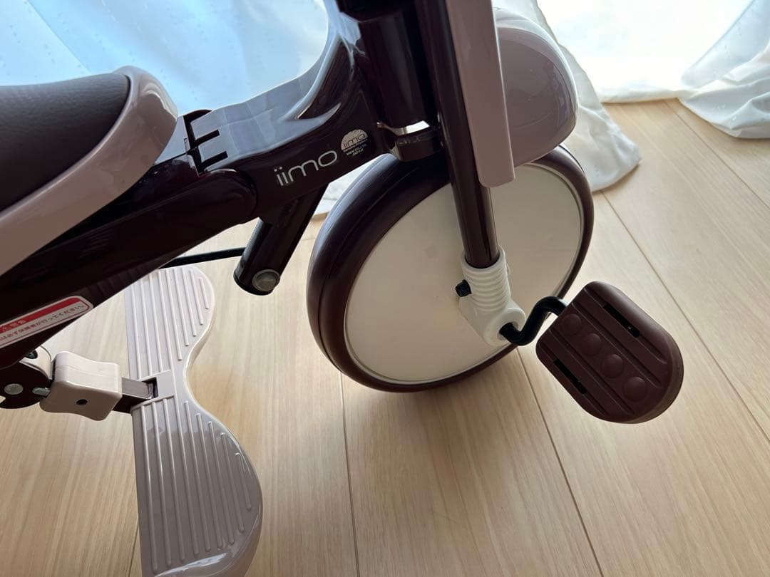 【美品】iimo 三輪車 折りたたみ コンフォートブラウン くすみピンク