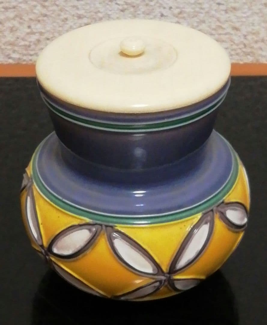 笹田有祥作　交趾焼　鮟鱇　茶器　茶入　共箱　茶道具