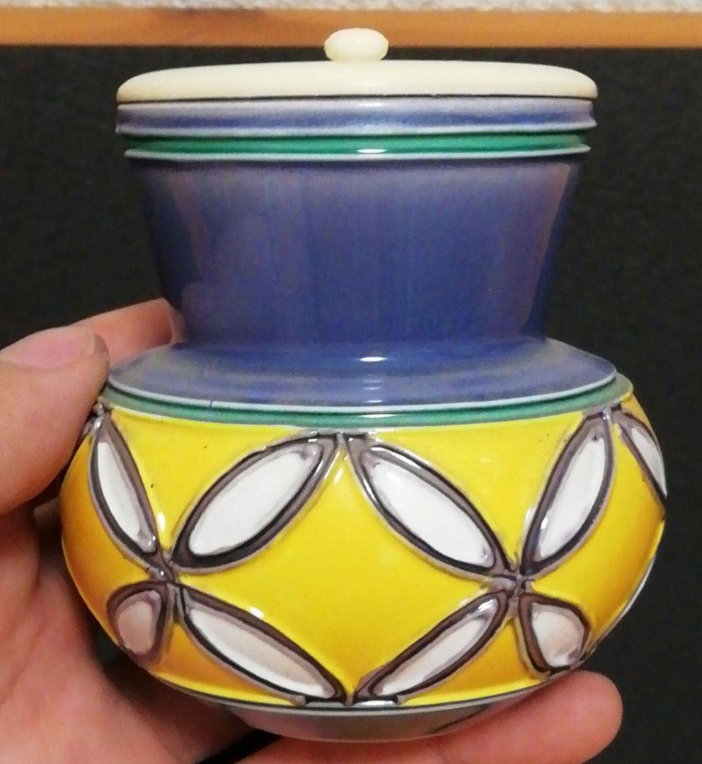 笹田有祥作　交趾焼　鮟鱇　茶器　茶入　共箱　茶道具