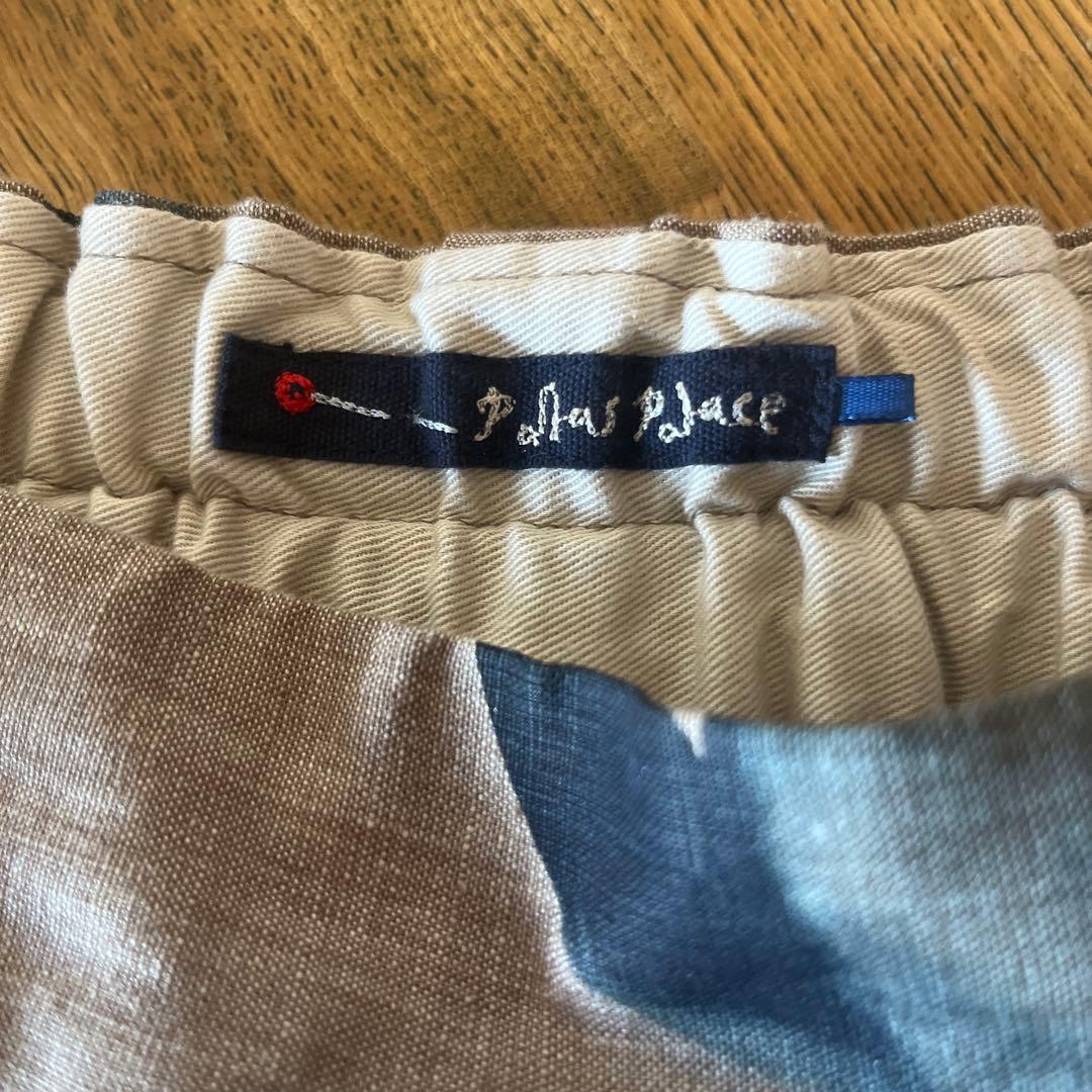 【美品】パラスパレス 花柄ガウチョパンツ グレー系