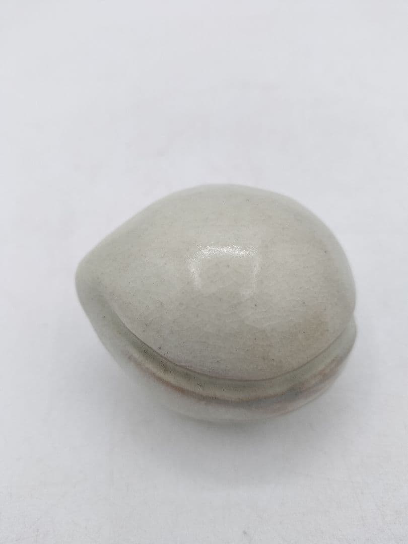 c802【新品・未使用】香合 萩焼 桃 宮田豊 木箱 茶道具