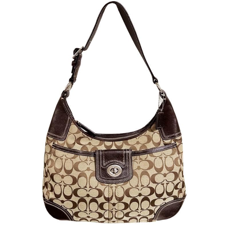 コーチ COACH セミショルダーバッグ 肩掛けバッグ シグネチャーブラウン