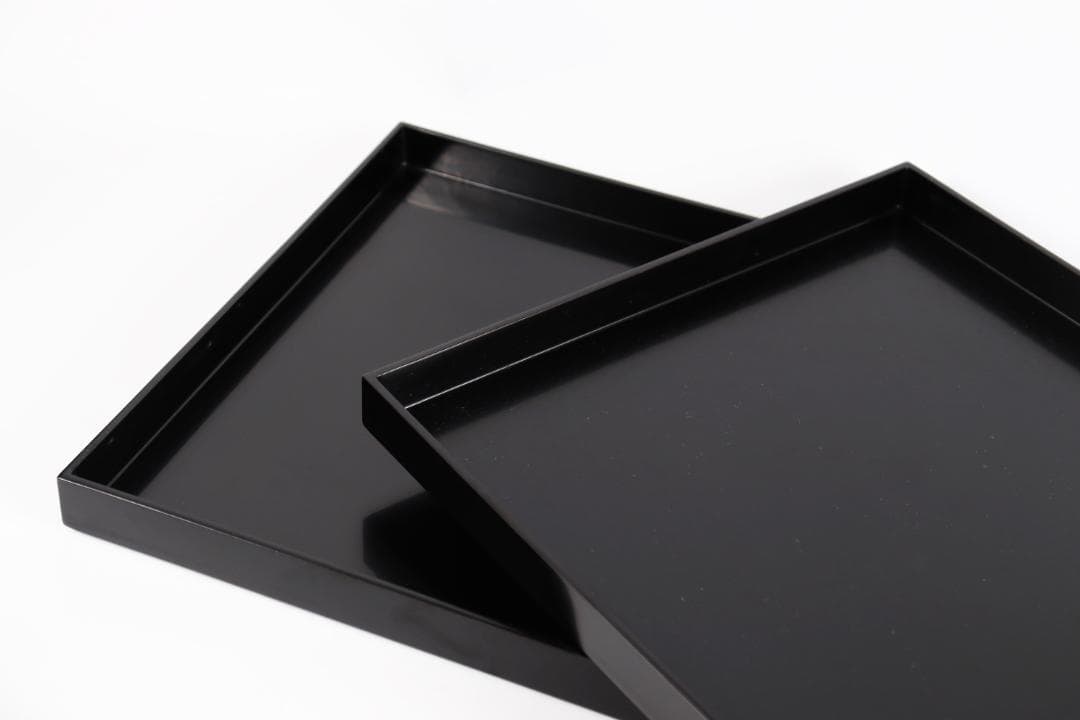 茶道具 平安堂 黒塗 会席膳　五枚 懐石 四方