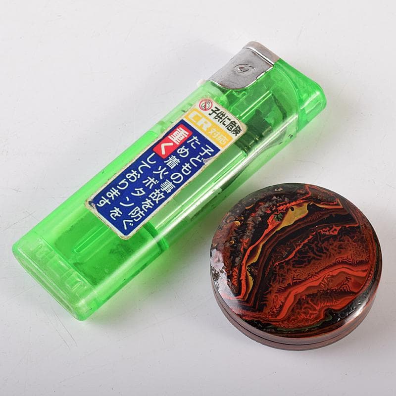 茶道具　溜漆　堆漆　香合　袱紗・時代箱付　V　R7976