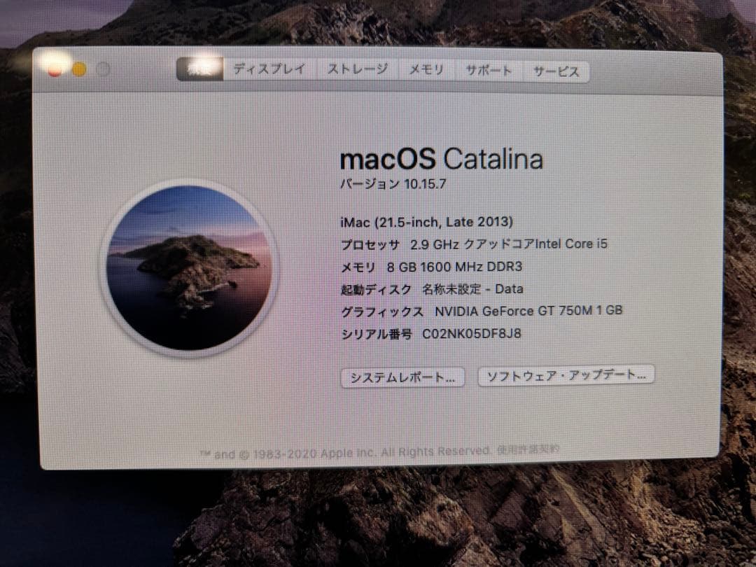 Macデスクトップ iMac 21.5 Late2013 i5 2.9GHz /8GB /1TB