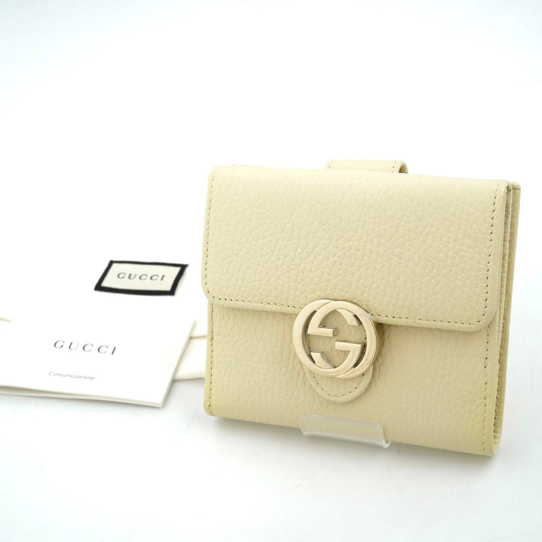 ✨未使用展示品✨　GUCCI ミニ財布　インターロッキング　GGロゴ　二つ折り