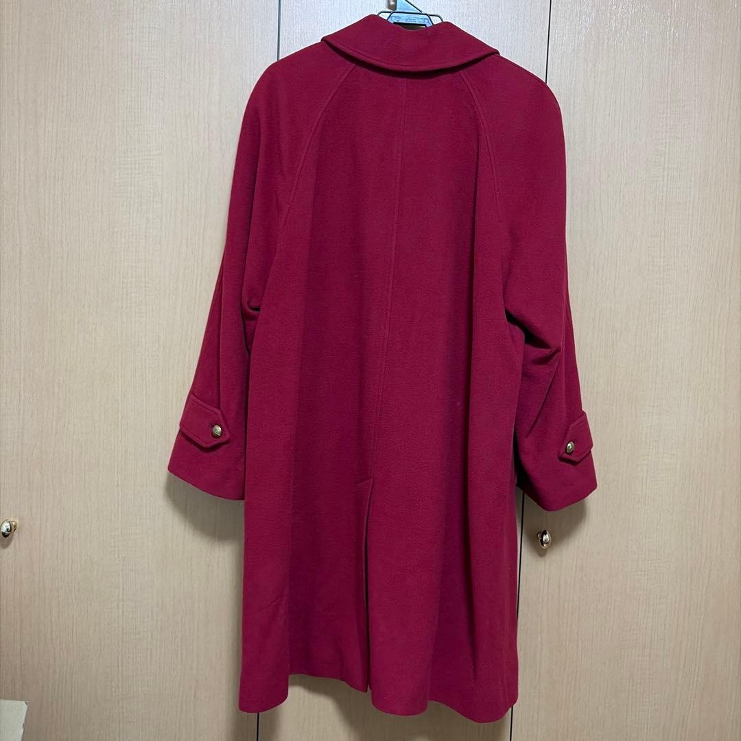 BURBERRYS 正規品　ステンカラーコート 金ボタン レッド ウール M相当