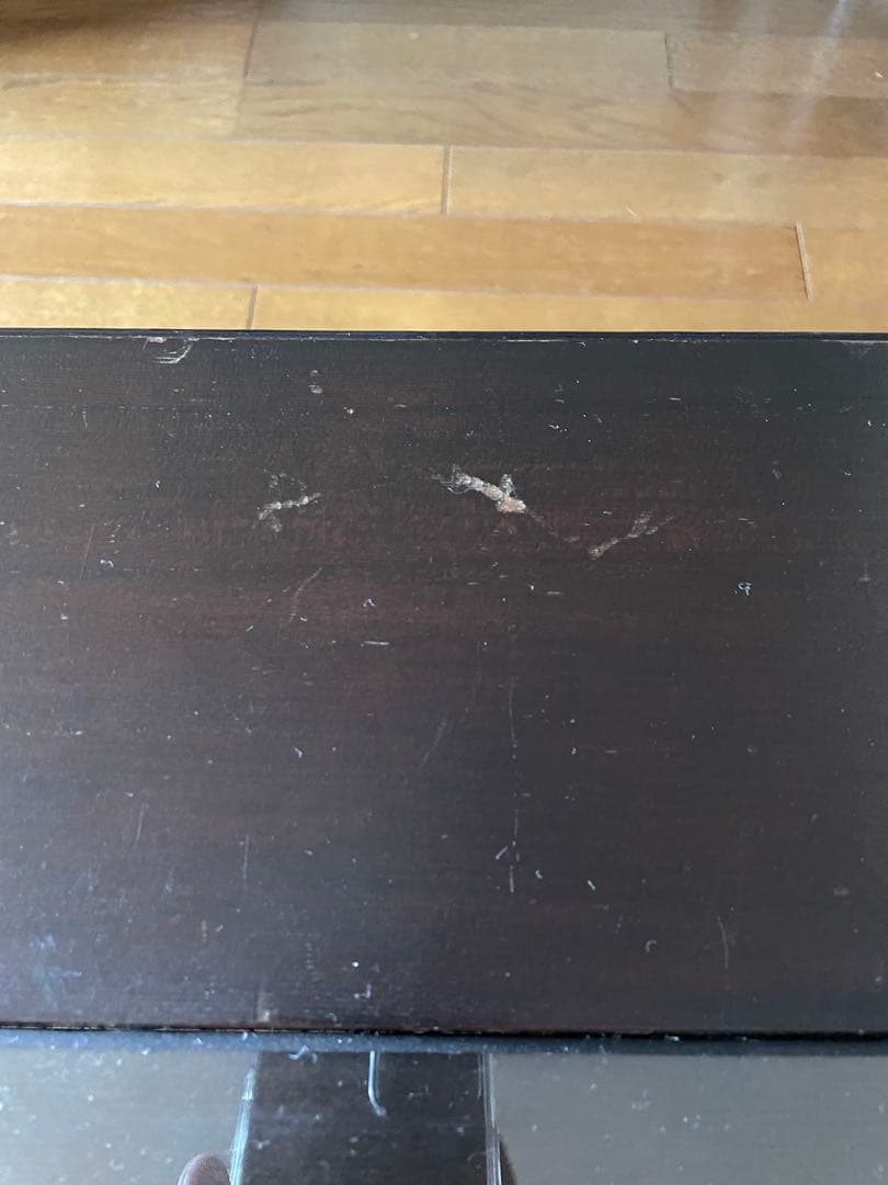 木製ダークブラウン座卓 ガラス天板付き