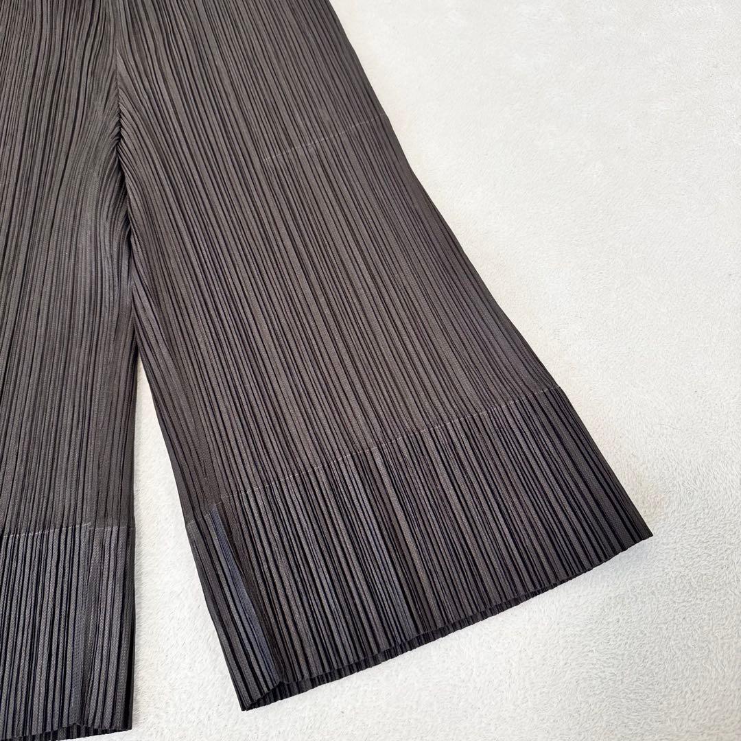 極美品✨PLEATS PLEASE XXLプリーツ　ワイドパンツ　ブラウン　膝丈