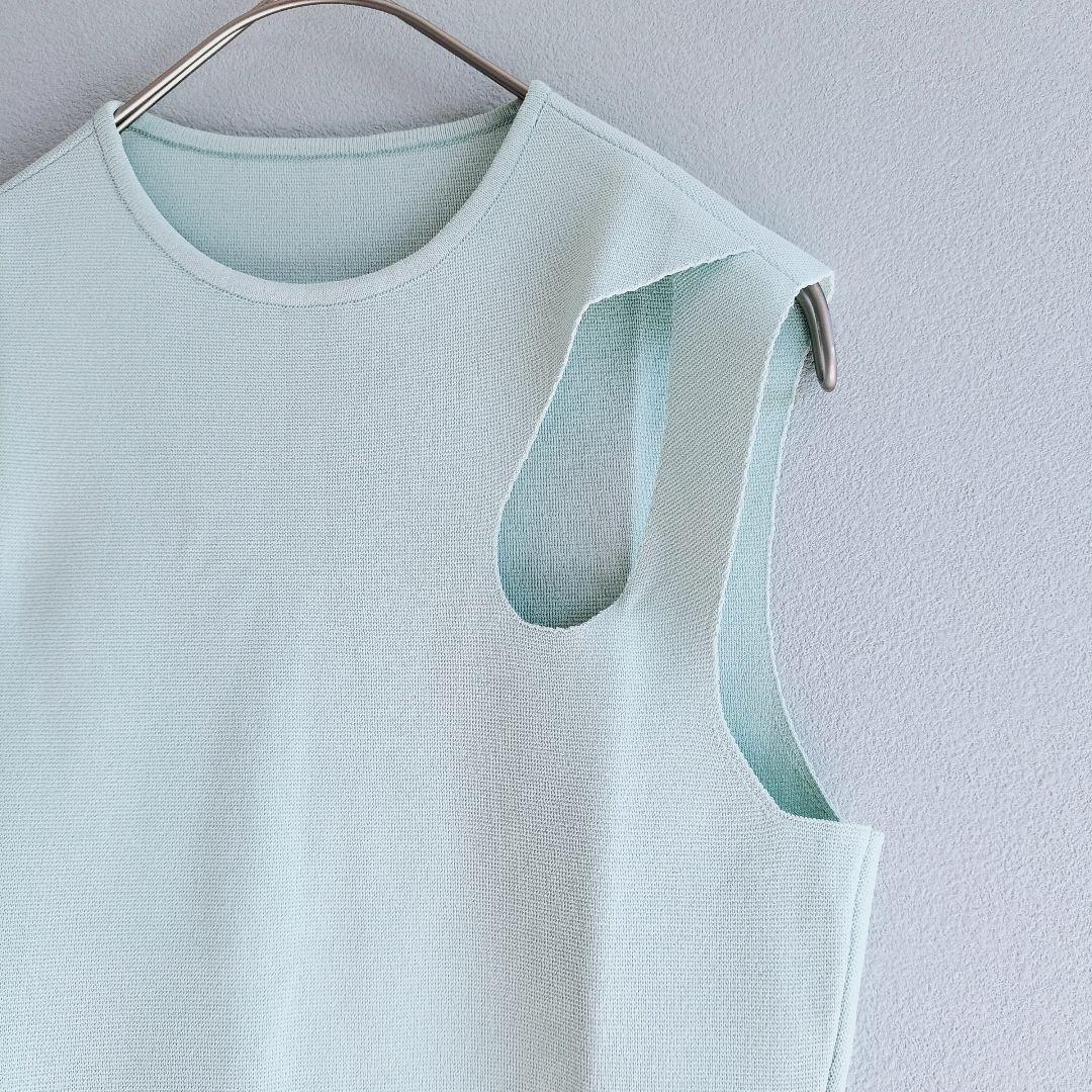 【新品未使用タグ付】 マメクロゴウチ HOLE KNITTED TOP Sサイズ