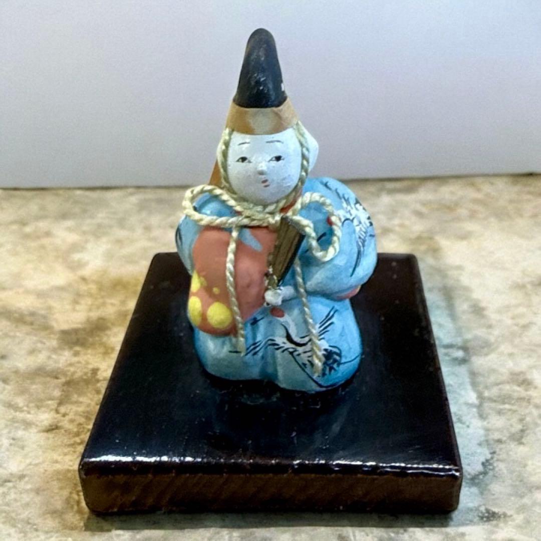 ★鶴の絵が描かれた縁起がいい伝統的な日本の陶器置物★