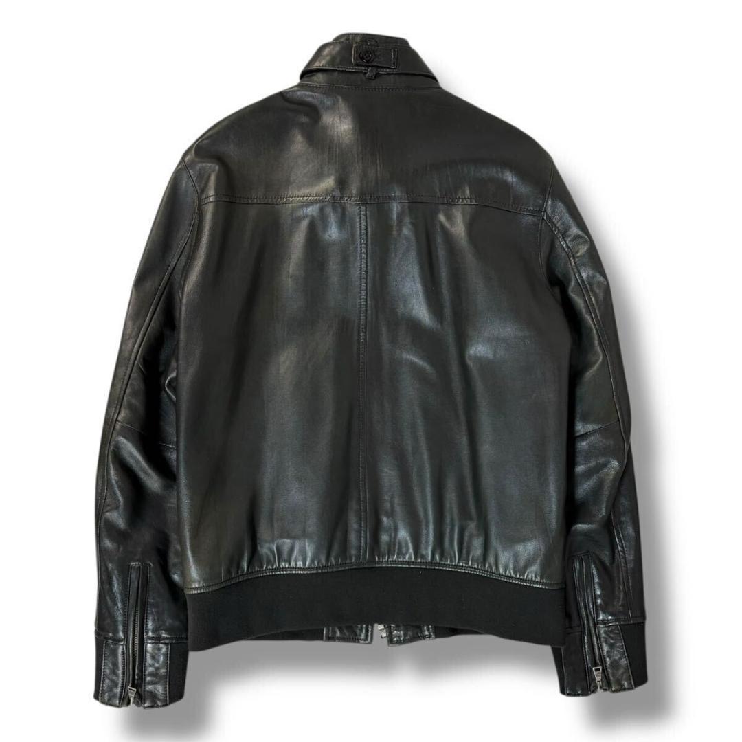 【美品】バーバリーブラックレーベル 羊革 ライジャケット ノバチェック Mサイズ