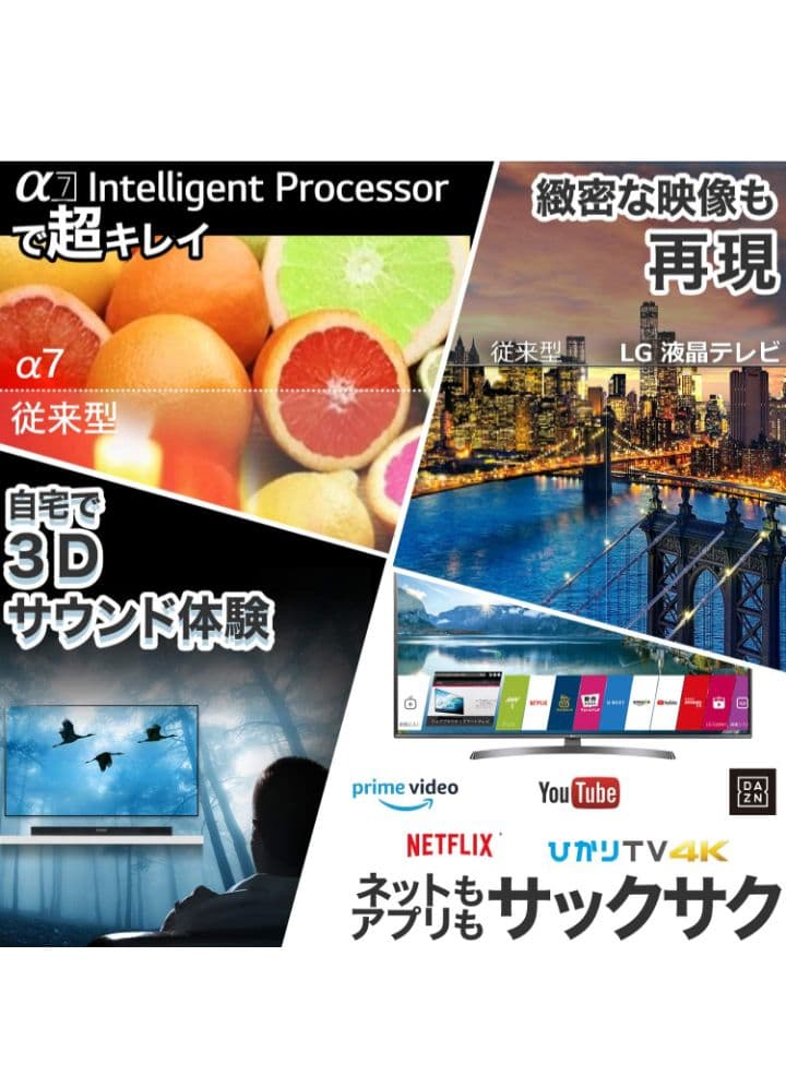 LG 55V型 55UK6500EJD 4K液晶テレビ