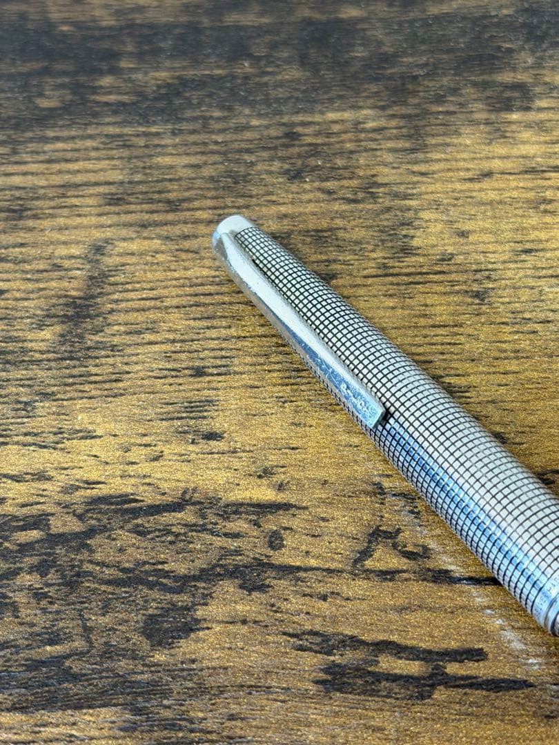 1975年製　18金　白金　全蝕刻　スターリングシルバー　パイロット　万年筆　F