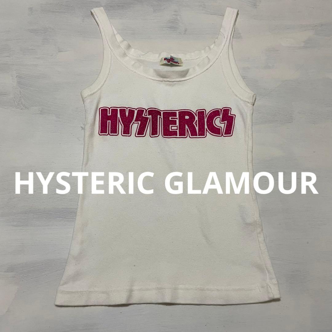 レア　ヒステリックグラマー タンクトップ ロゴ グリッター プリント