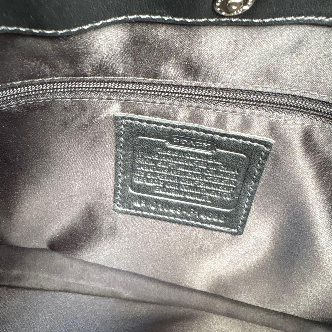 COACH コーチ　レザー　ブラック　ハンド　ショルダーバッグ
