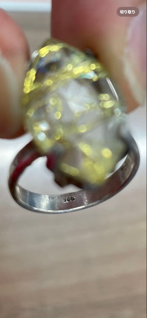 シルバー ルチルクォーツ マーキスカット リング