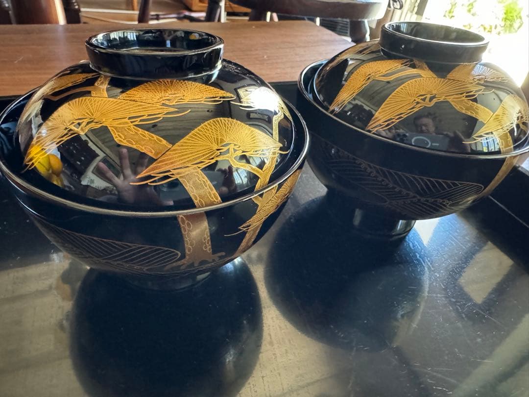 輪島塗（重要無形文化財）金蒔絵　高級汁椀　龍作　ペア