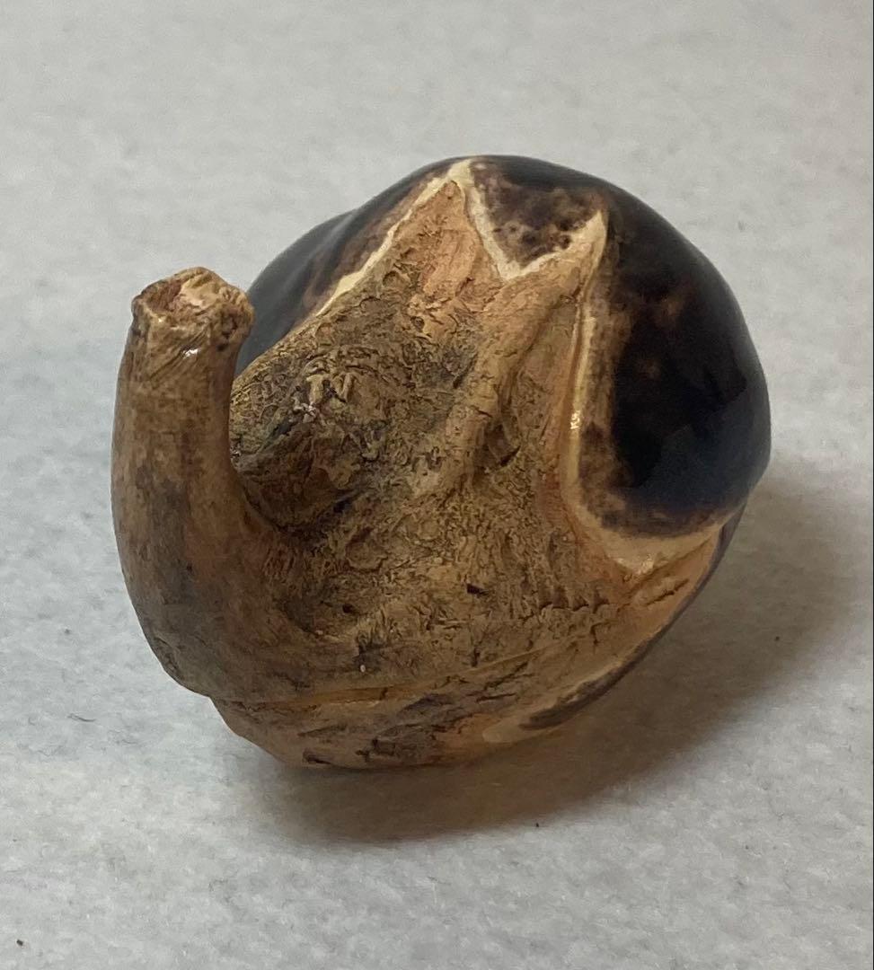 B394h「茄子 香合」佐々木二六作　共布共箱　松柏庵　天神蟹　愛媛　茶道具