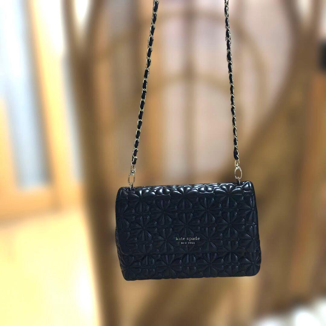 ［美品・希少］ケイトスペードニューヨーク　キルティングチェーンショルダーバッグ黒