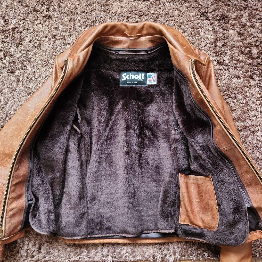 Schott シングルライダース643 ナバホブラウン サイズ38